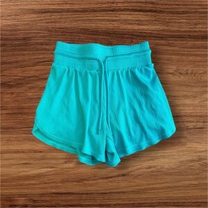 High Waist Green built in athletic shorts for Comfort